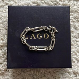Lagos Signature Caviar Silver Link Bracelet Size S